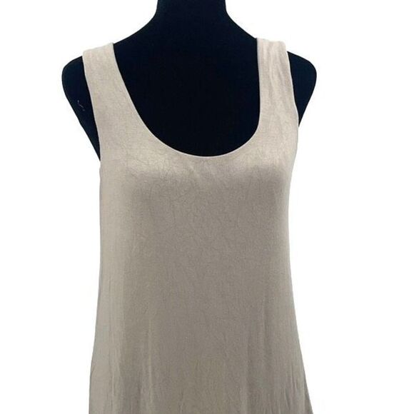 Bailey 44 Womens Sleeveless Leather Bottom Colorblock Horizon Dress Taupe Medium - Picture 2 of 8